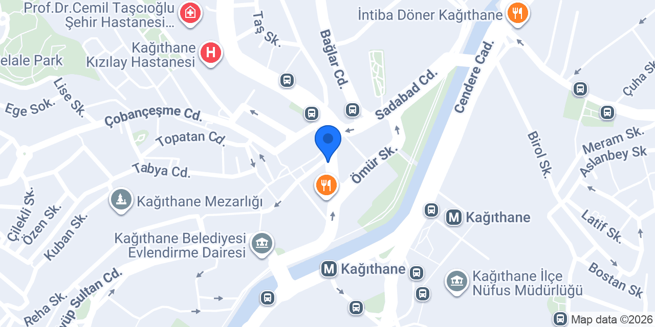 Kağıthane Sürücü Kursu konumu
