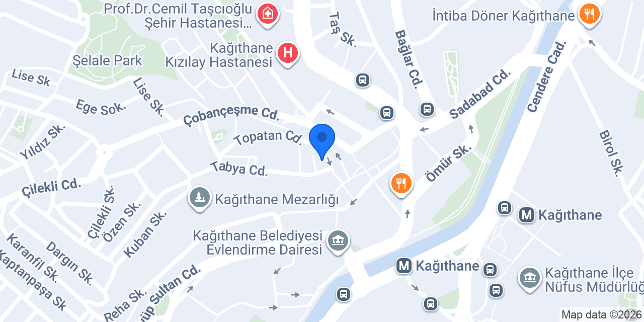 Kağıthane Otel konumu