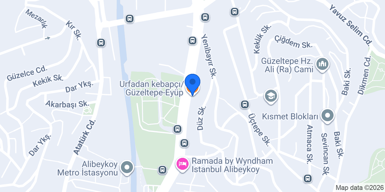 Urfadan kebapçı/Güzeltepe-Eyüp konumu