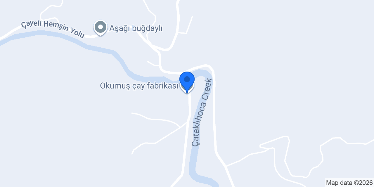 Okumuş çay fabrikası konumu