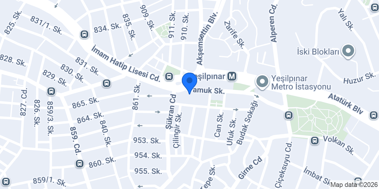 Yapı Kredi Bankası - Eyüp Yeşilpınar Şubesi konumu