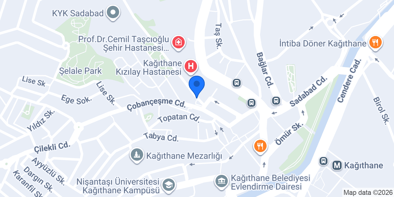 Kağıthane Merkez Taksi konumu