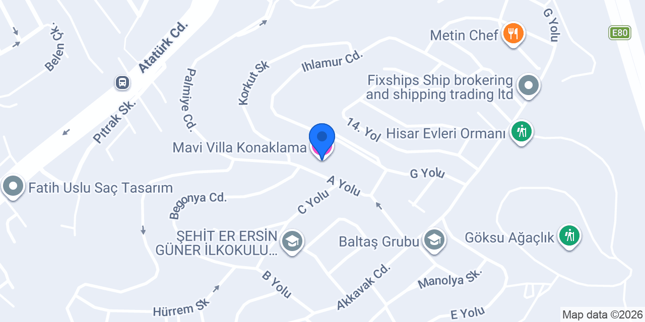 Mavi Villa Konaklama konumu