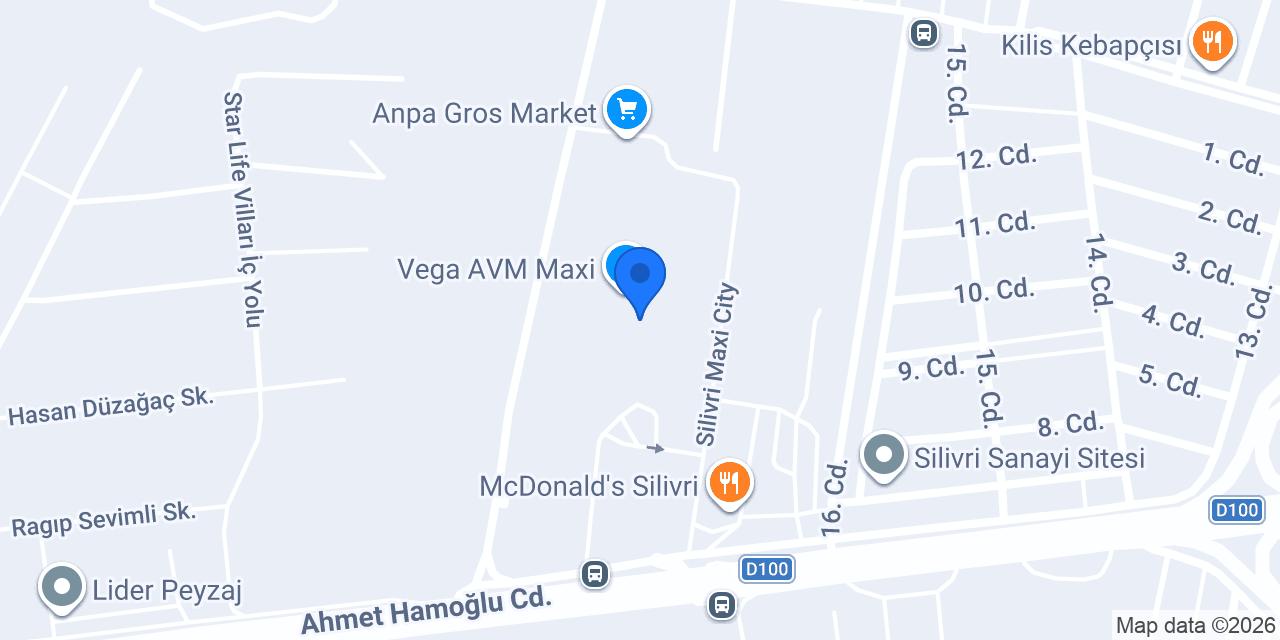 MADO Silivri Maxi Avm konumu