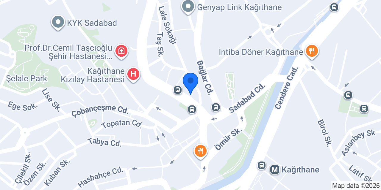 Türkiye Finans Kağıthane Şubesi konumu