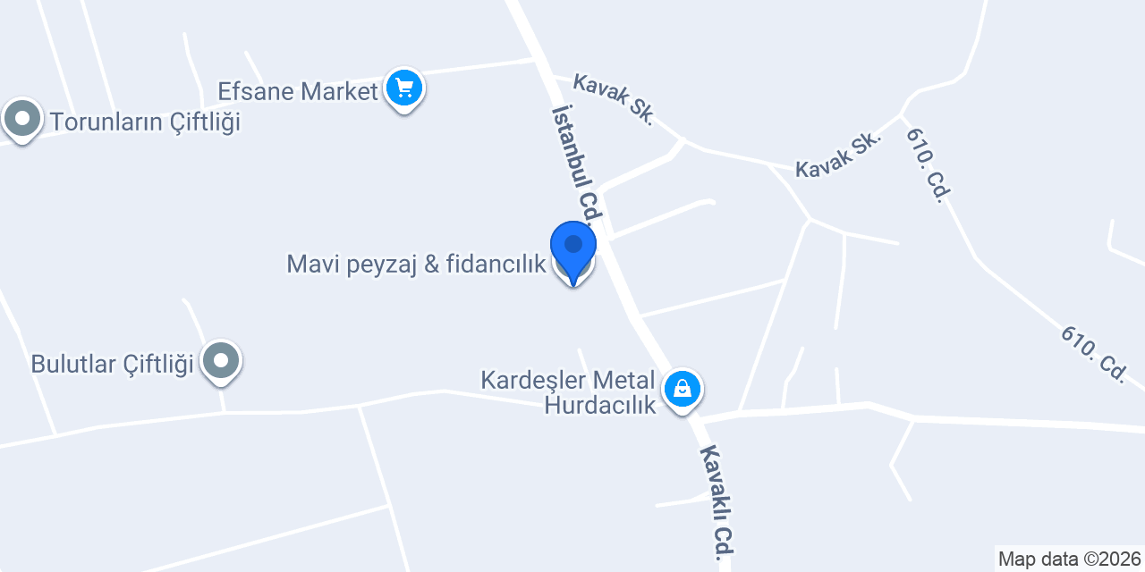 Mavi peyzaj & fidancılık konumu