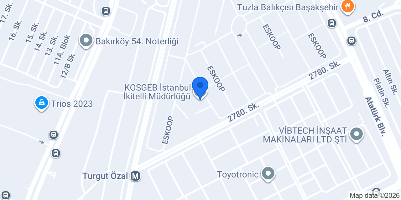 KOSGEB İstanbul İkitelli Müdürlüğü konumu