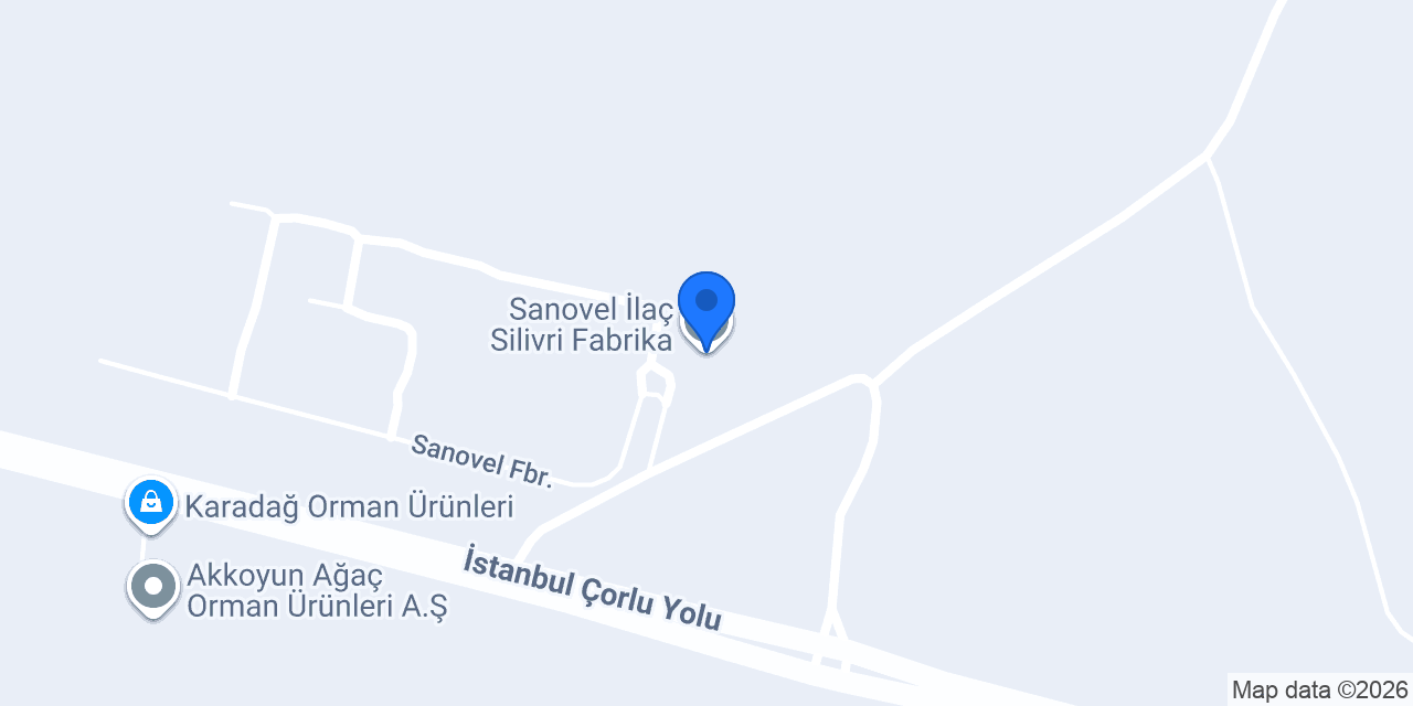 Sanovel İlaç Silivri Fabrika konumu