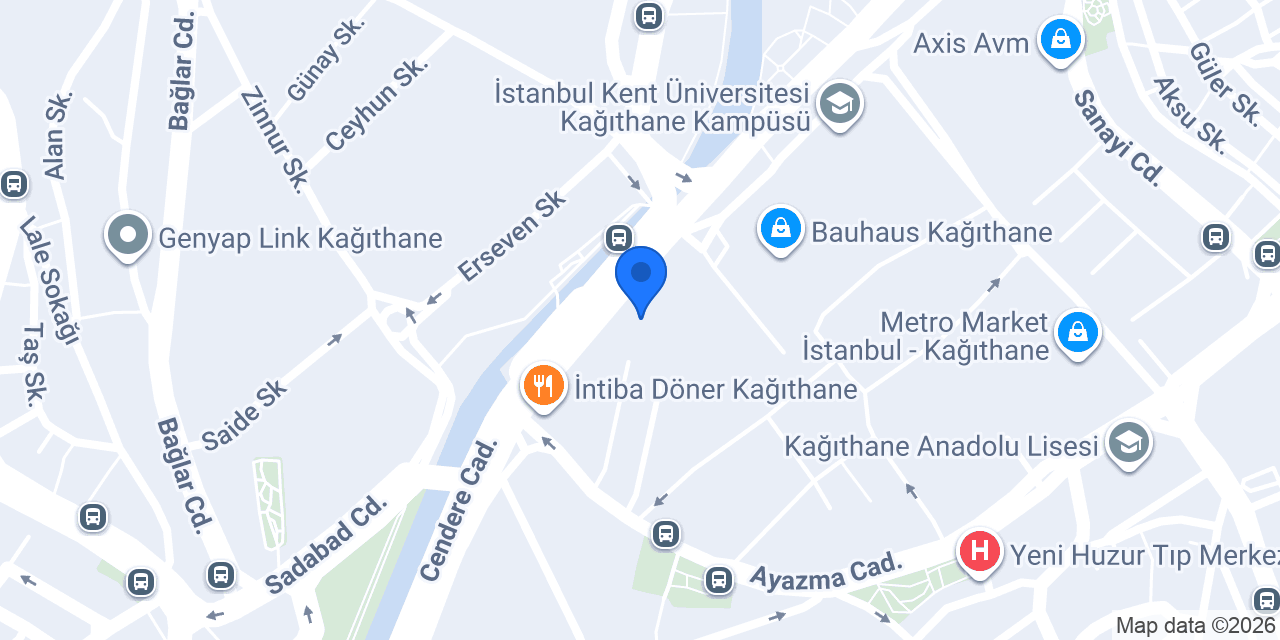 Papa John's Pizza Kağıthane konumu