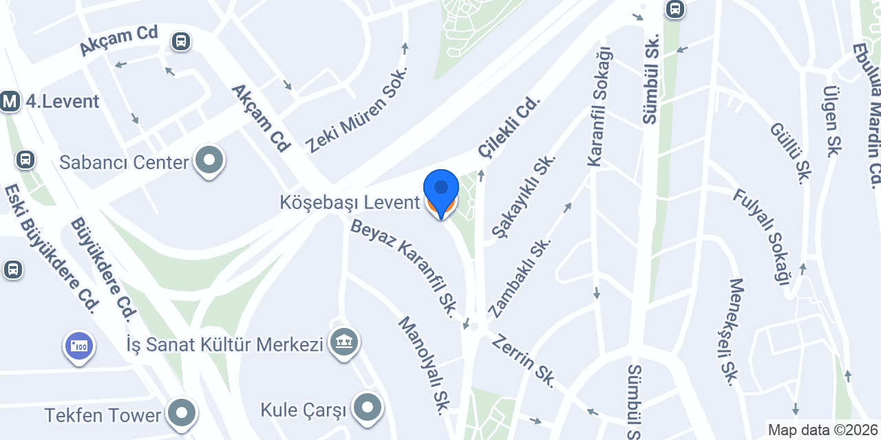 Köşebaşı Levent konumu