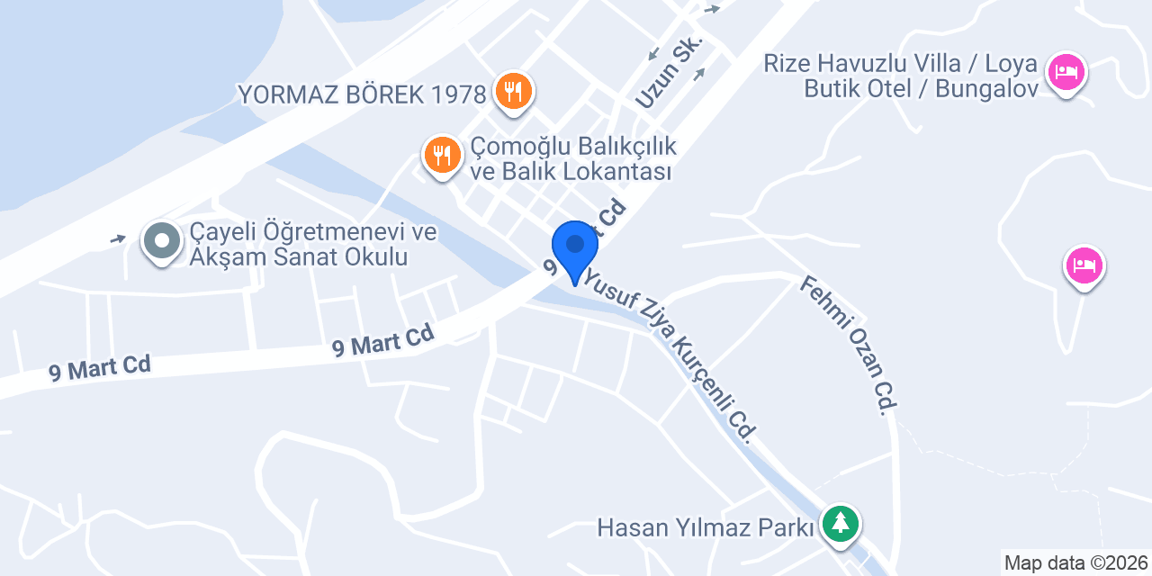 Çayeli börek evi konumu