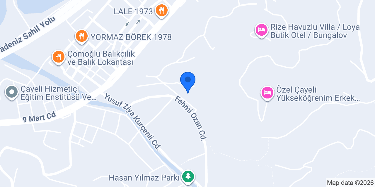 Mapavri Suit Bungalov Rize Bungalov konumu