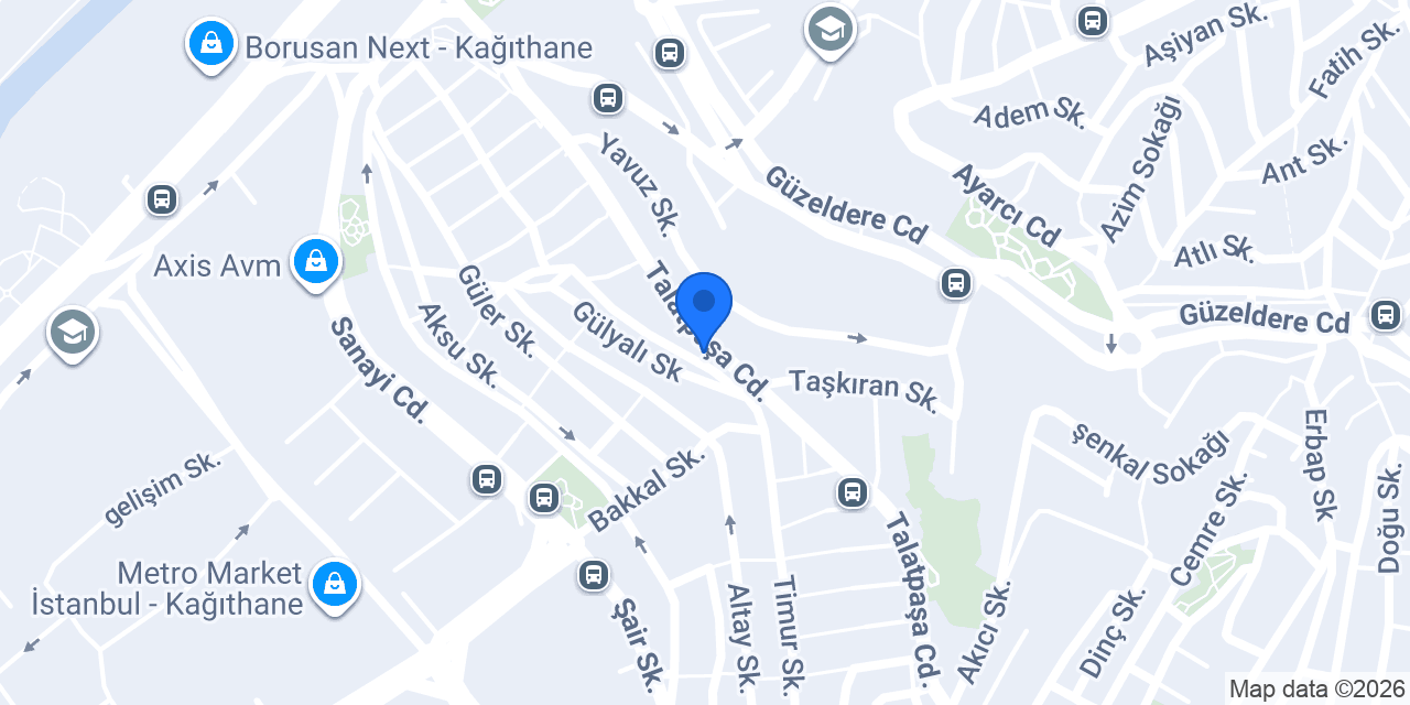 İstanbul Kağıthane Yahya Kemal ASM konumu