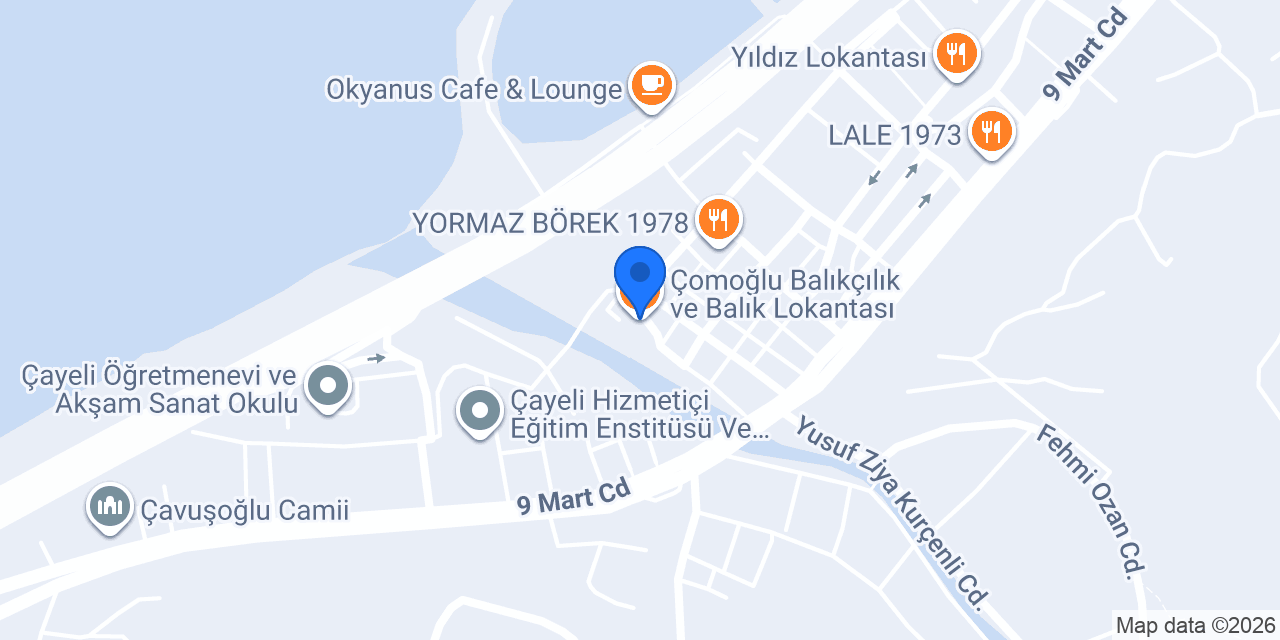 Çomoğlu Balıkçılık ve Balık Lokantası konumu