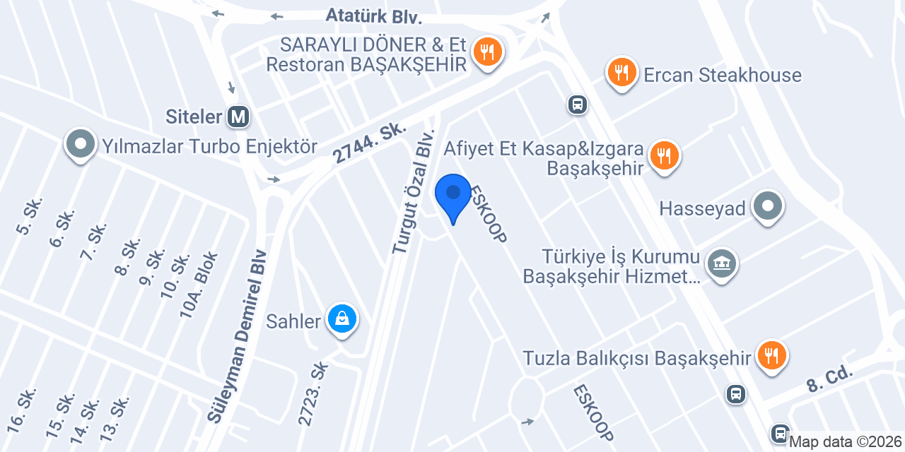 Sari Yildiz Rulman konumu
