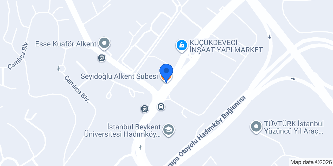 Seyidoğlu Alkent Şubesi konumu
