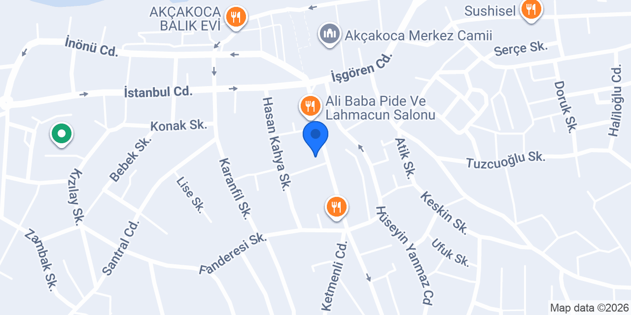 Akçakoca Veteriner Kliniği konumu