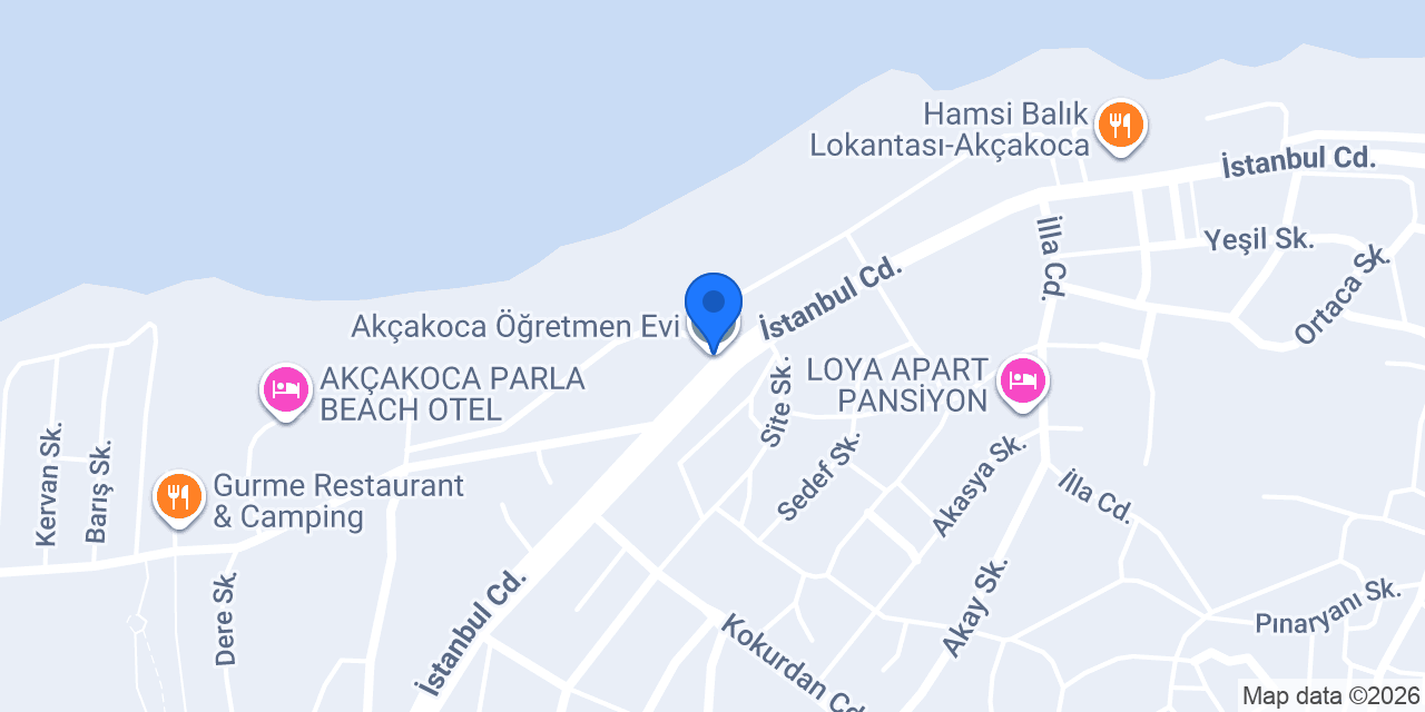 Akçakoca Öğretmen Evi konumu