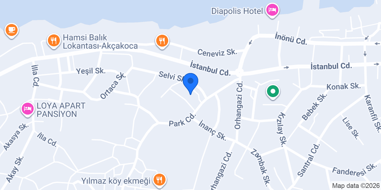 Akçakoca İlçe Sağlık Müdürlüğü konumu