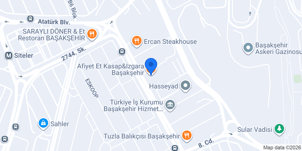 Afiyet Et Kasap&Izgara Başakşehir konumu