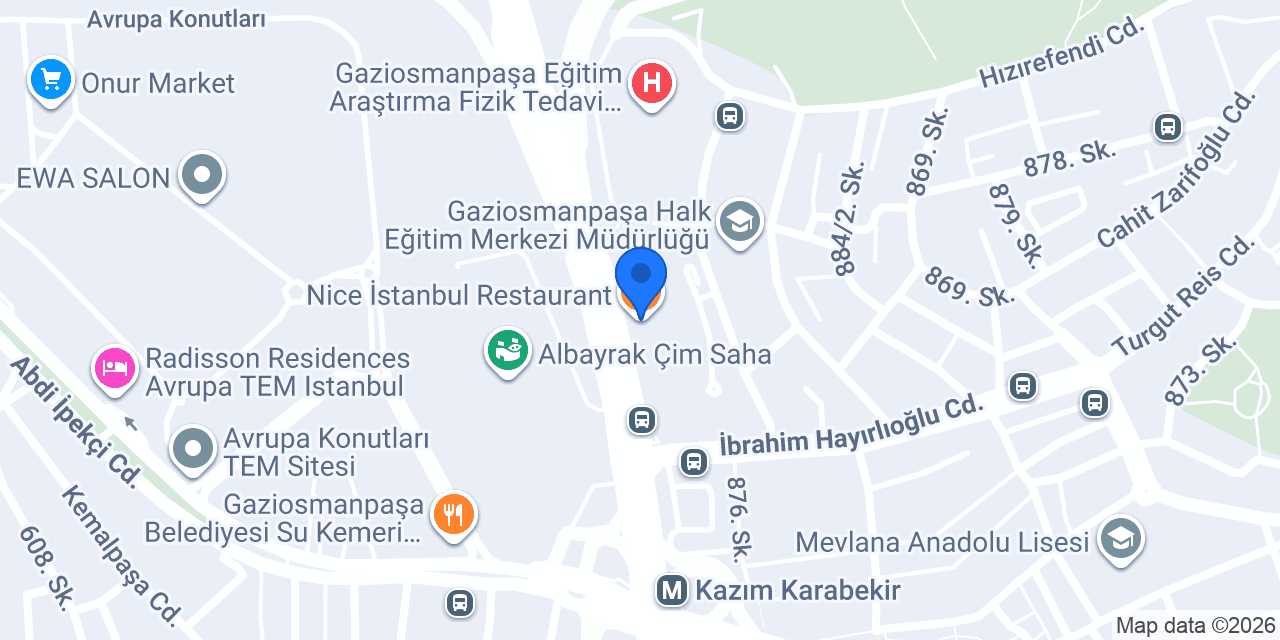 Nice İstanbul Restaurant konumu