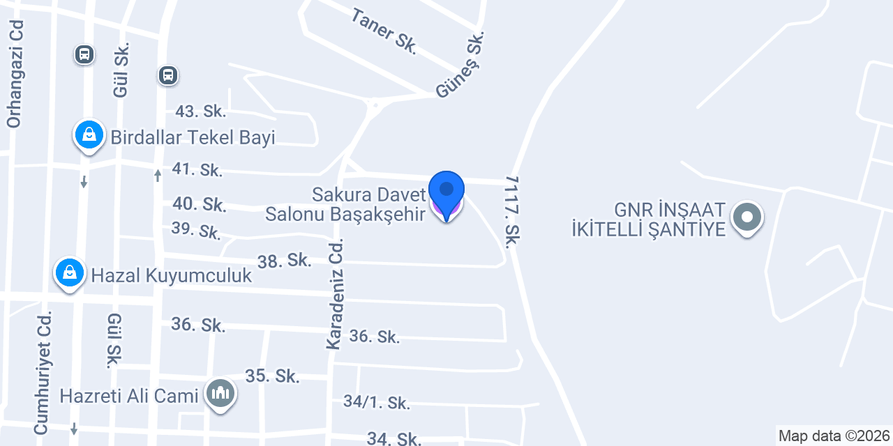 Sakura Davet Salonu Başakşehir konumu