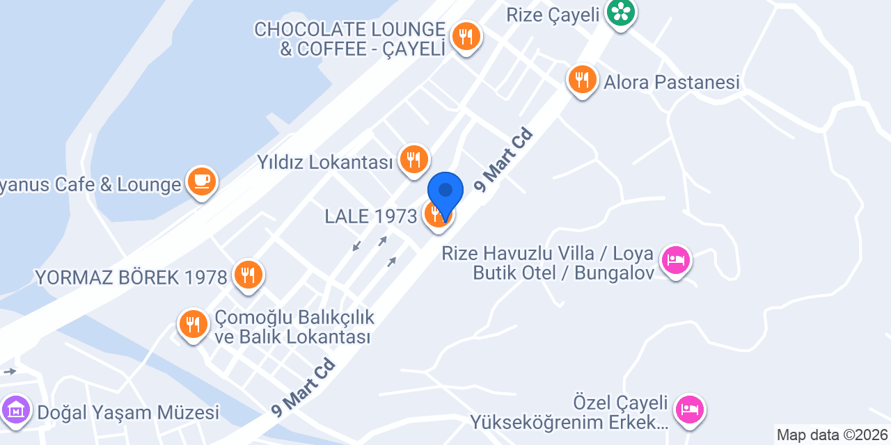 ÇAYELİ Çiçekçilik Rize konumu