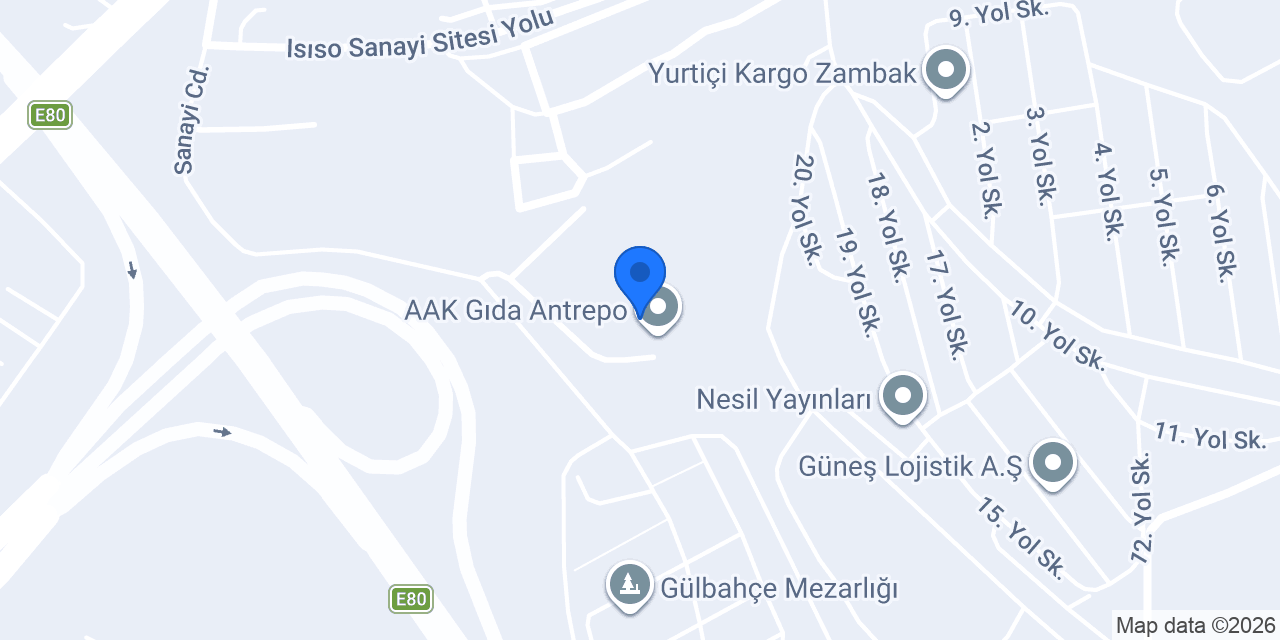 AAK Gıda Antrepo konumu