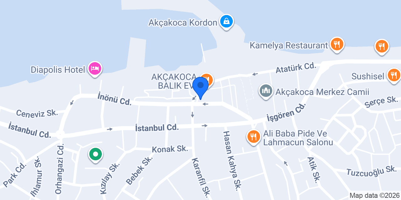 Bülent Börekçilik Düzce Akçakoca konumu