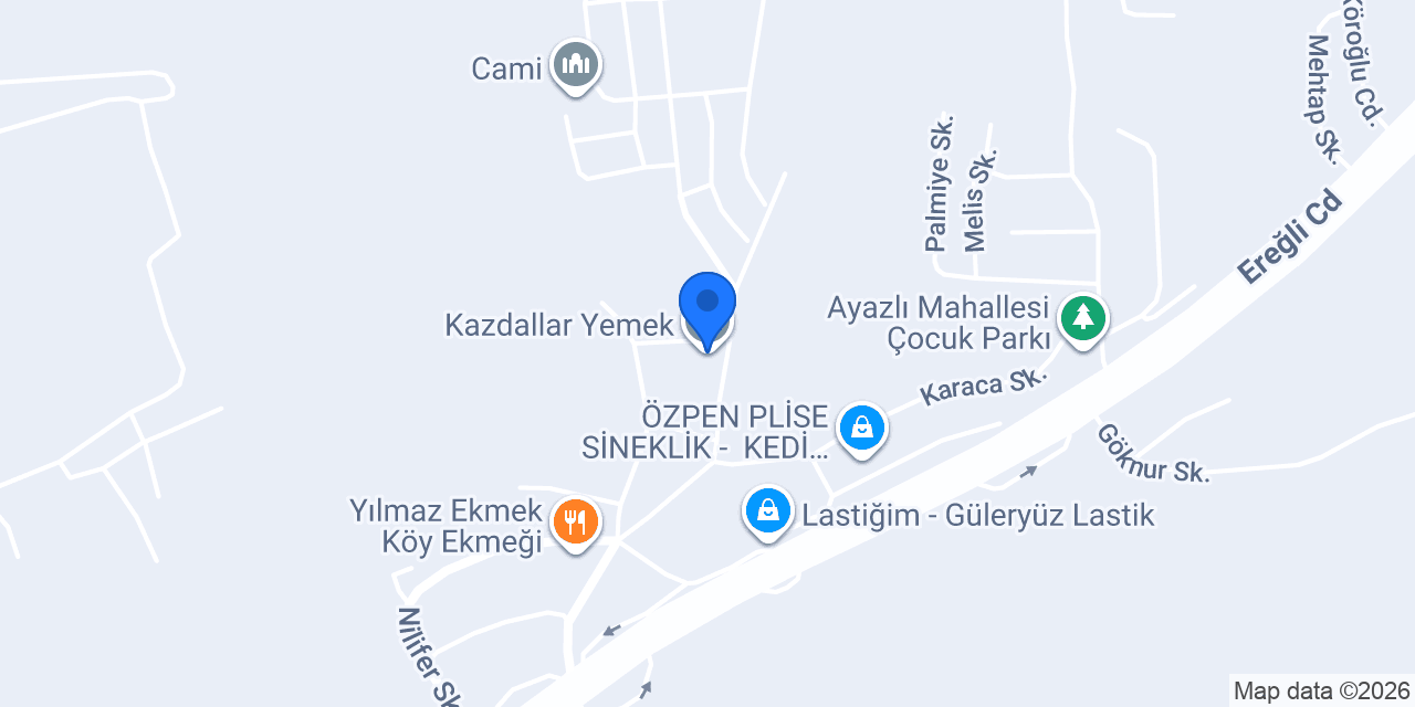 Kazdallar Yemek konumu