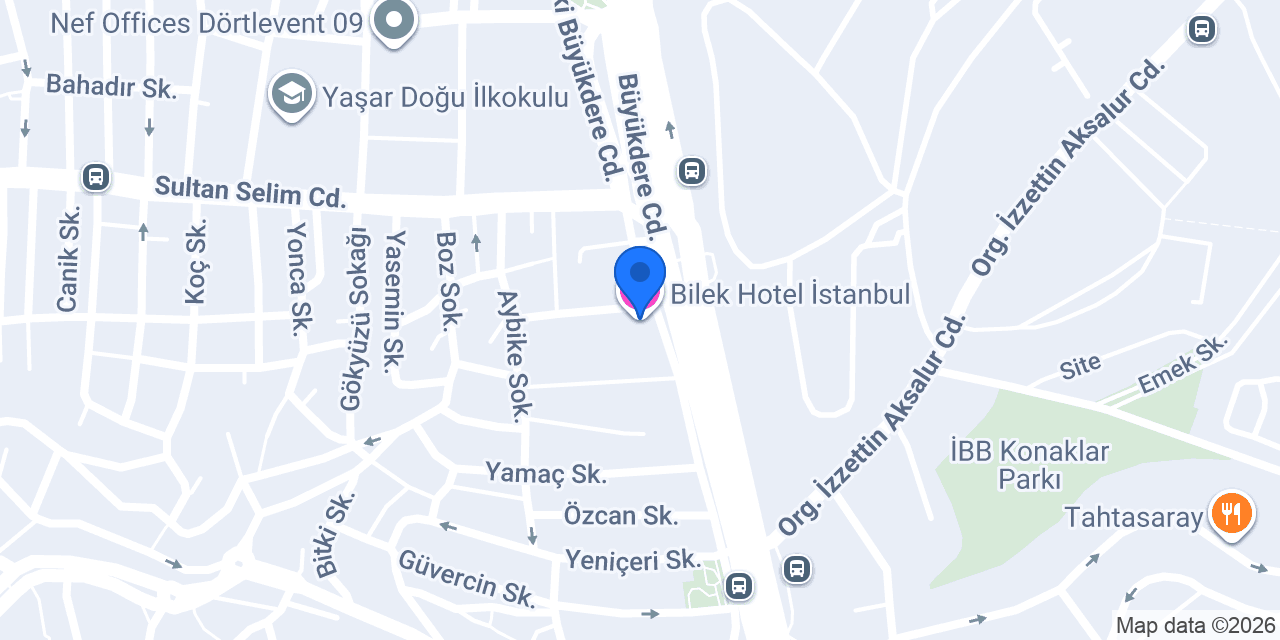 Bilek Hotel İstanbul konumu