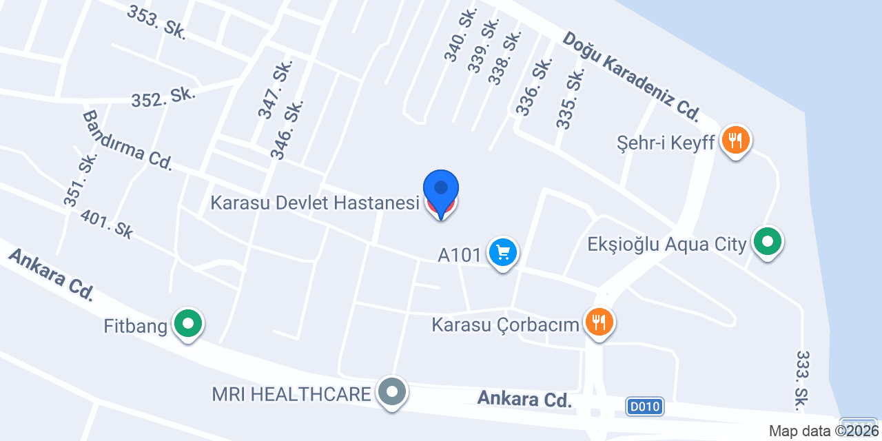 Karasu Devlet Hastanesi konumu
