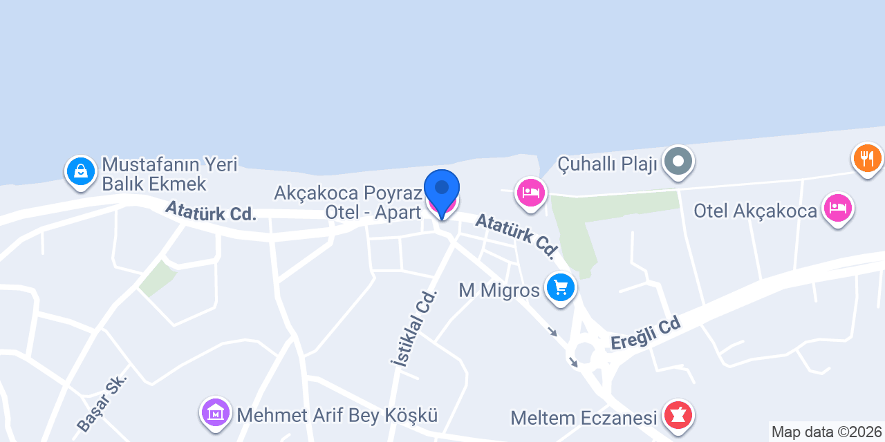 Akçakoca Poyraz Otel - Apart konumu