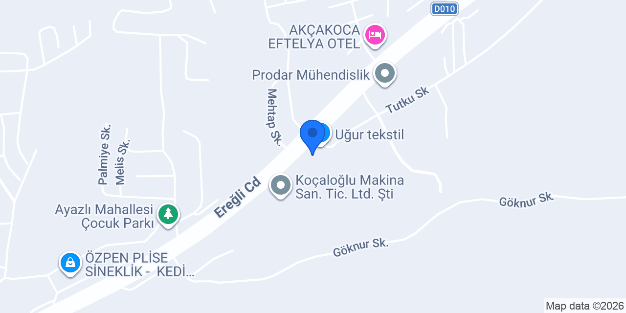 Uğur tekstil konumu