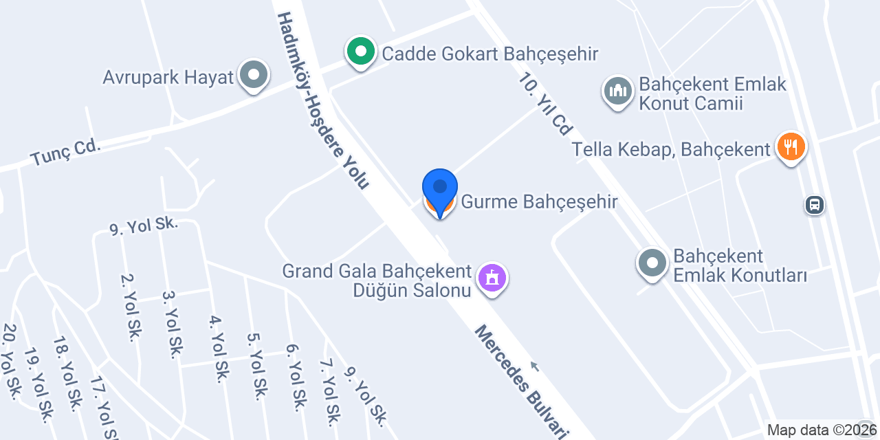 Gurme Bahçeşehir konumu