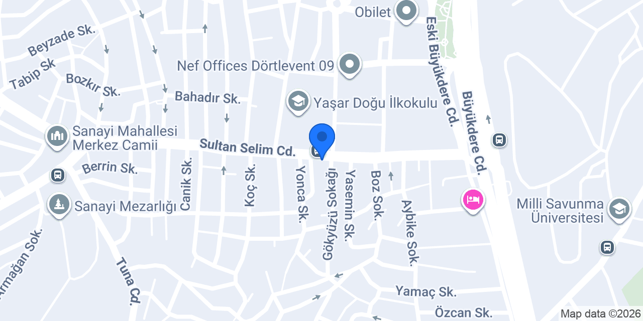 Halkbank Sanayi-Levent Şubesi konumu