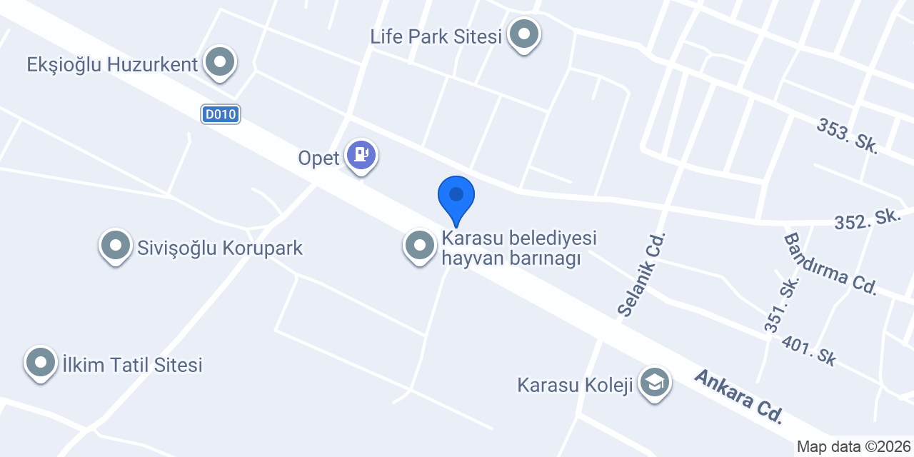 Karasu İlçe Emniyet Müdürlüğü konumu