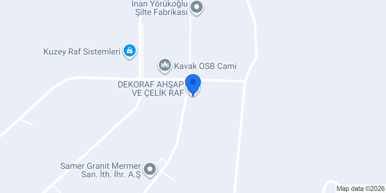 DEKORAF AHŞAP VE ÇELİK RAF konumu