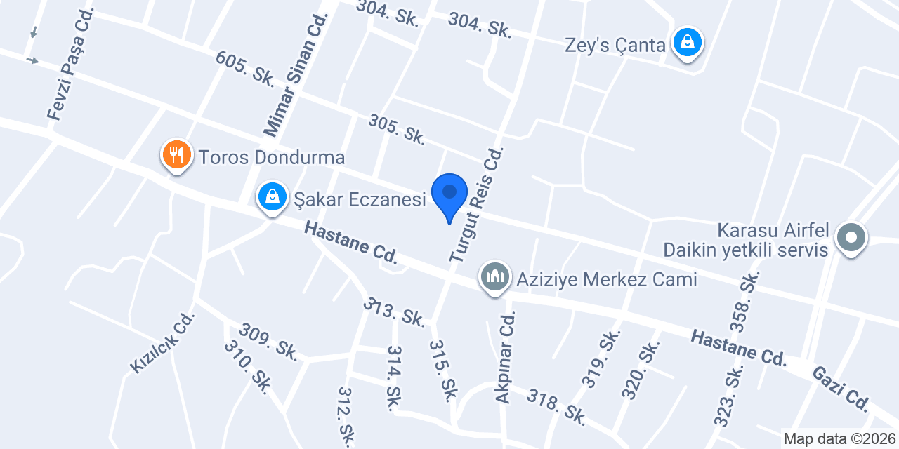 Aziziye İlkokulu konumu