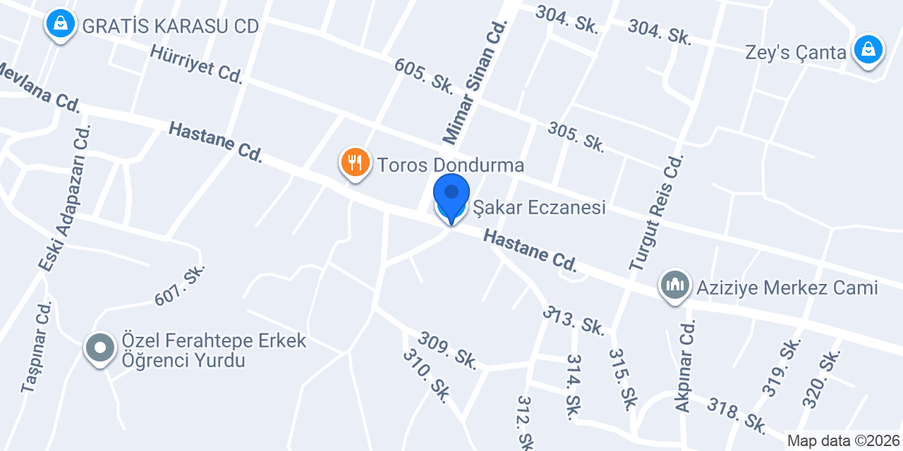 Şakar Eczanesi konumu