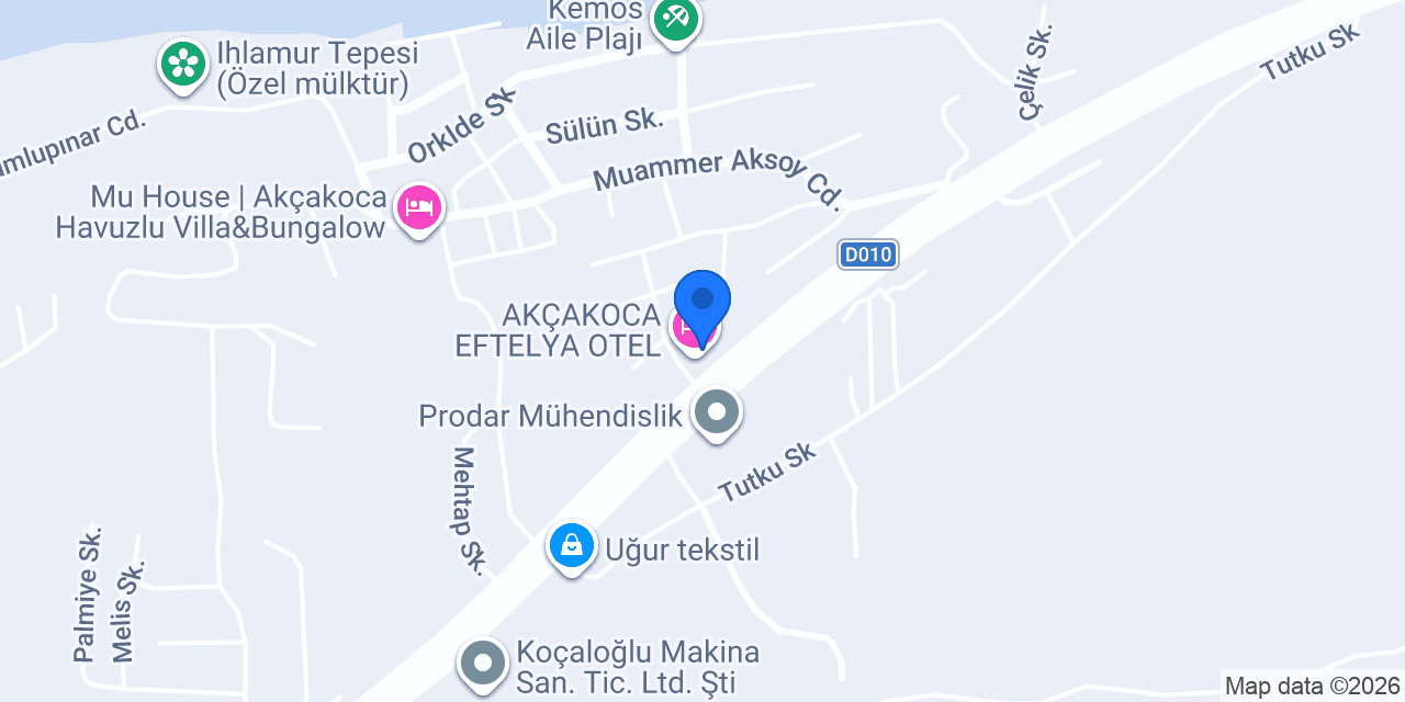 AKÇAKOCA EFTELYA OTEL konumu