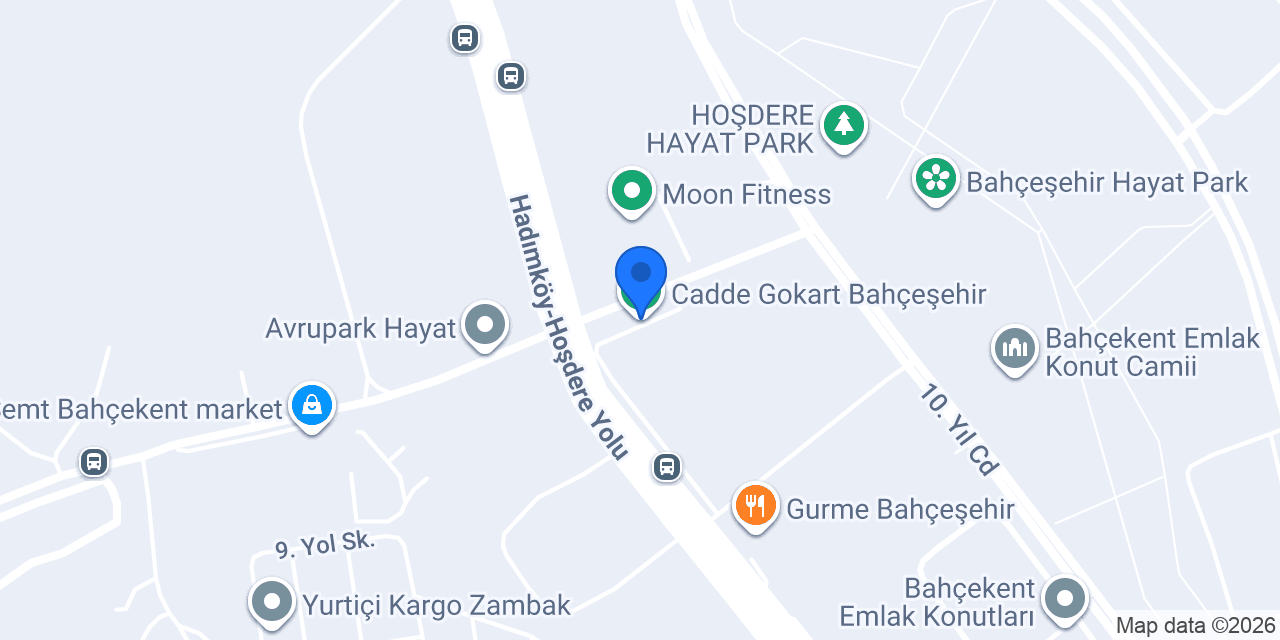 Cadde Gokart Bahçeşehir konumu