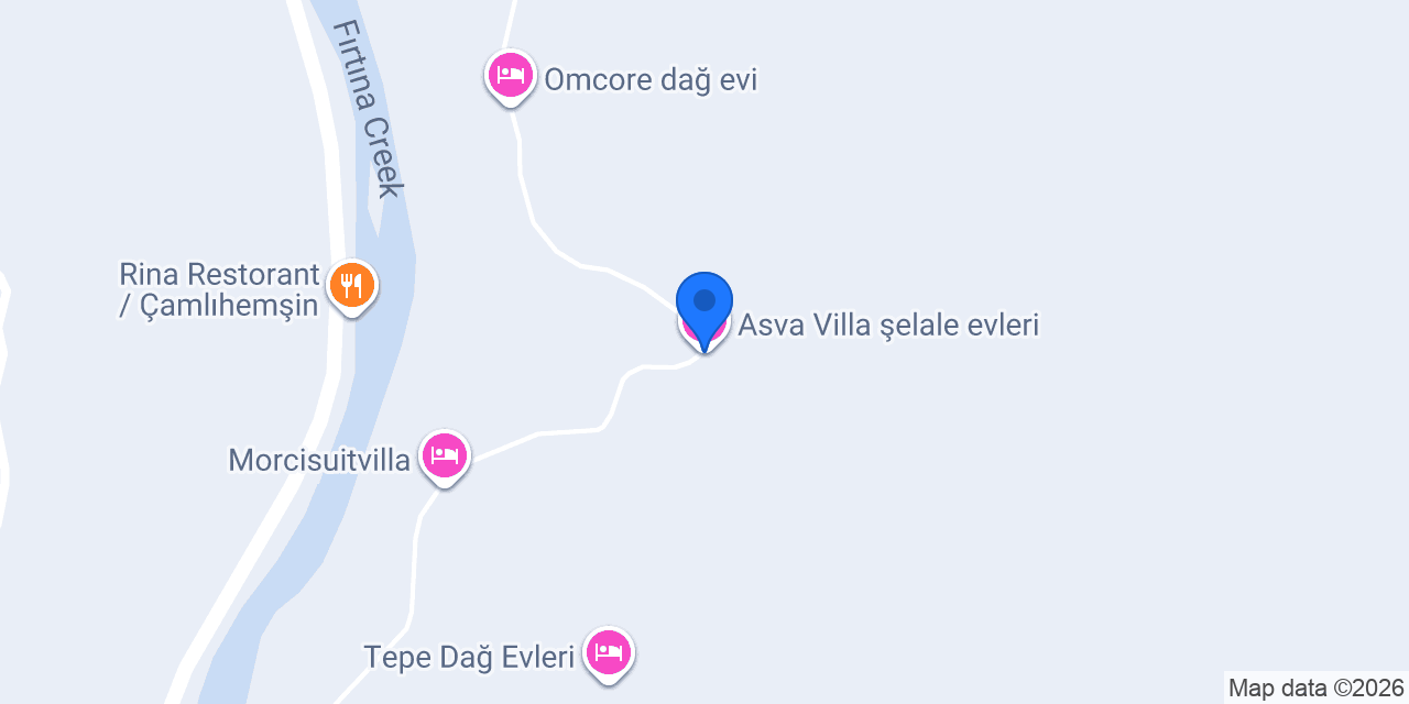 Asva Villa şelale evleri konumu