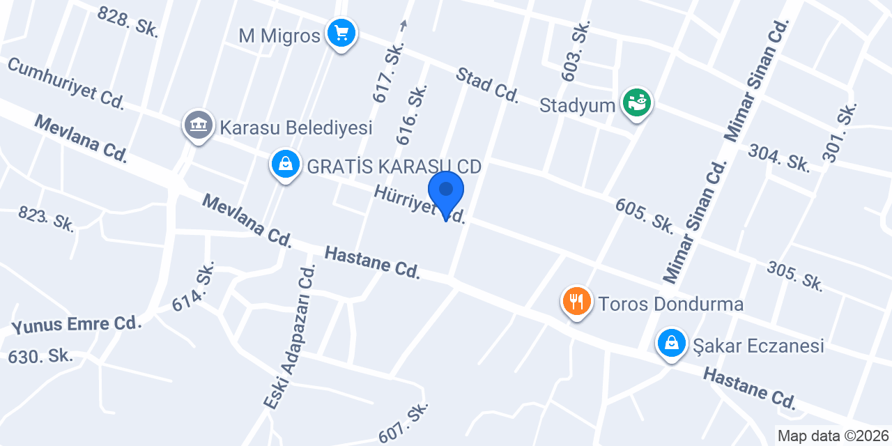 Karasu Şirin Sürücü Kursu konumu