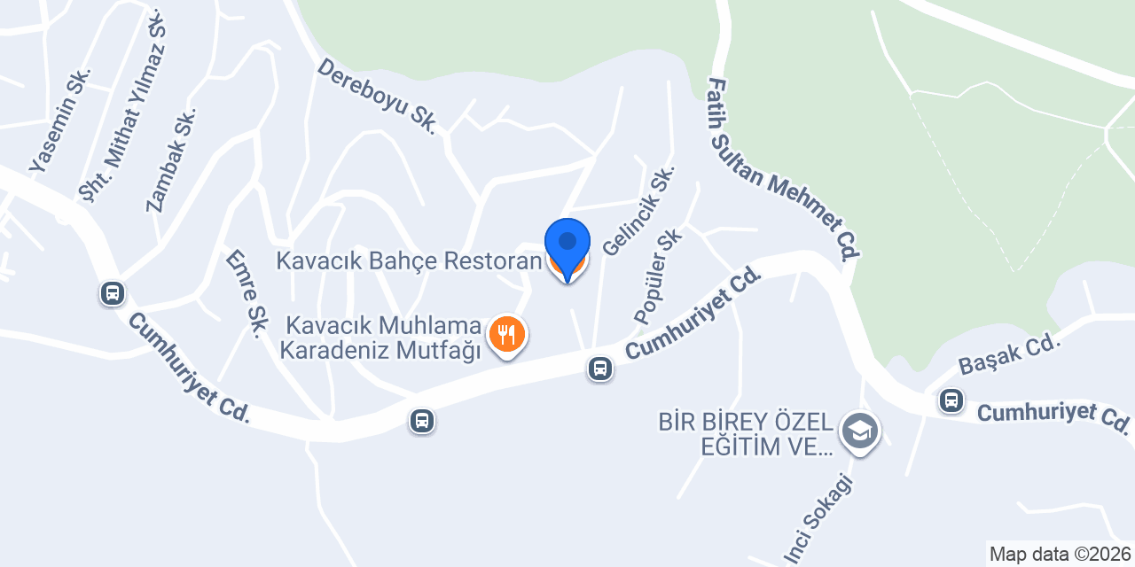 Kavacık Bahçe Restoran konumu
