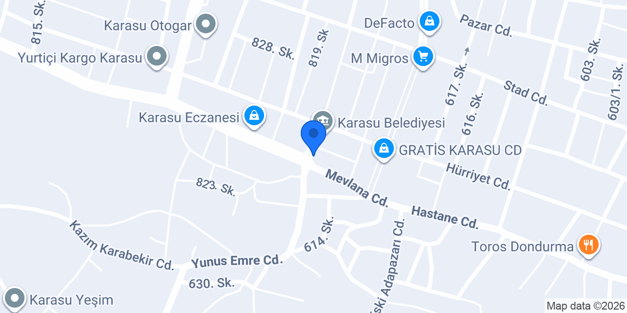 Karasu Yalıtım İzolasyon konumu