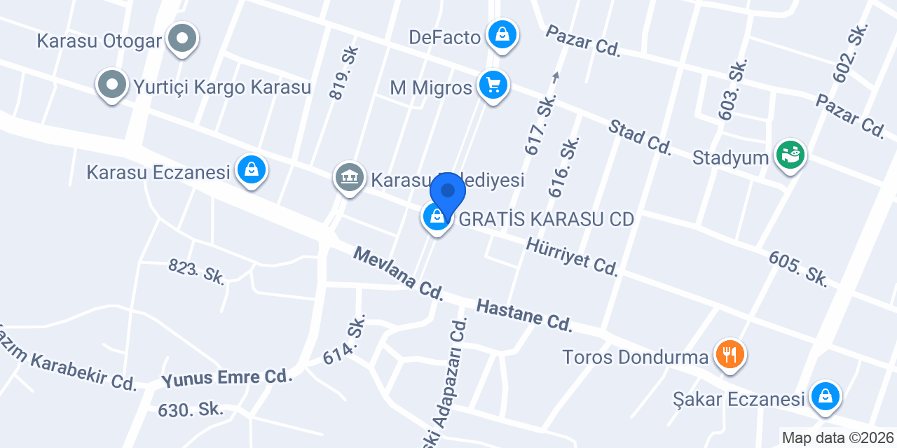 Karasu Cep Hastanesi konumu