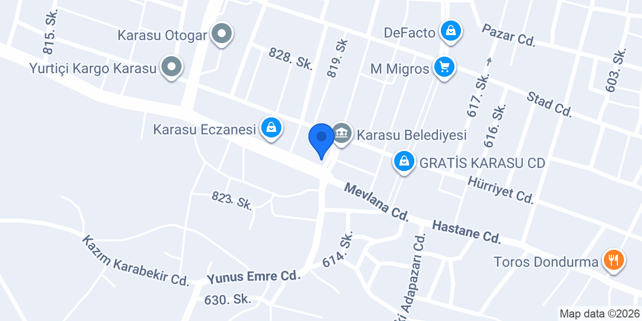 Yapı Kredi - Karasu Şubesi konumu