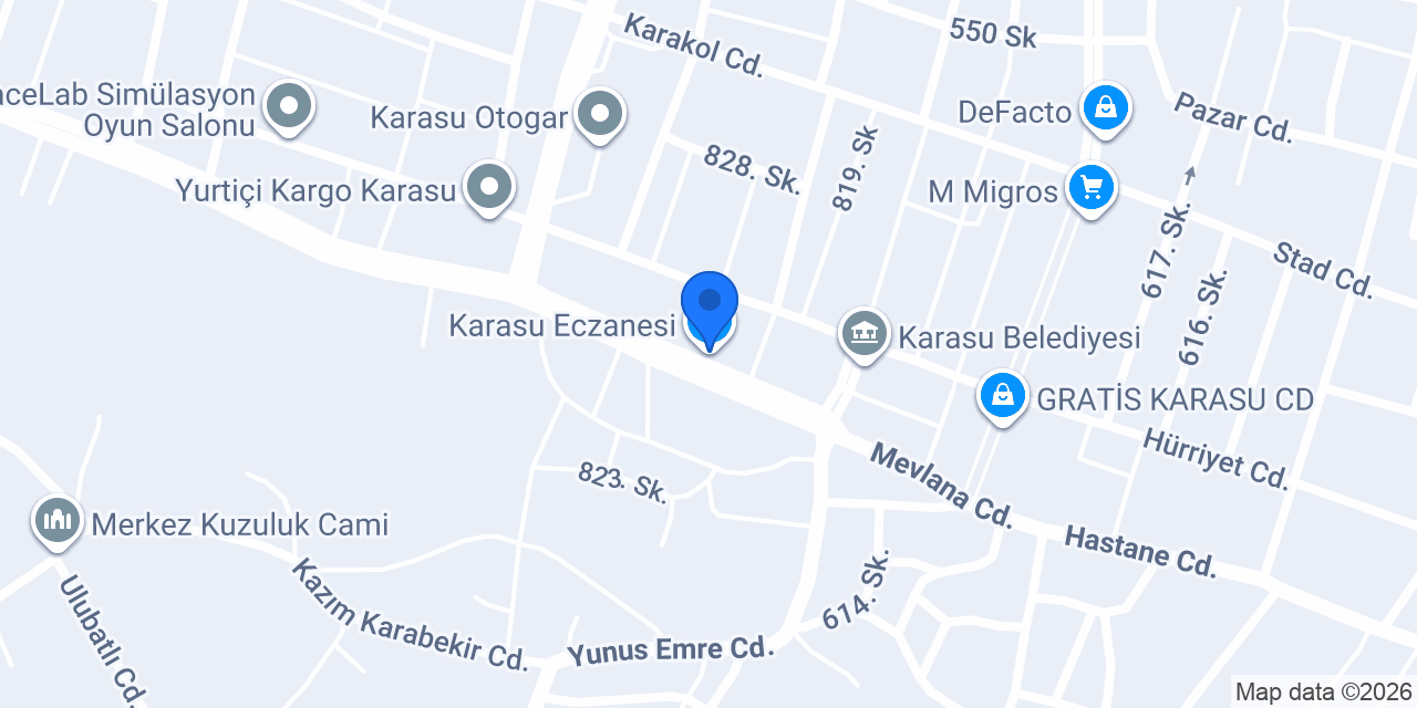 Karasu Eczanesi konumu