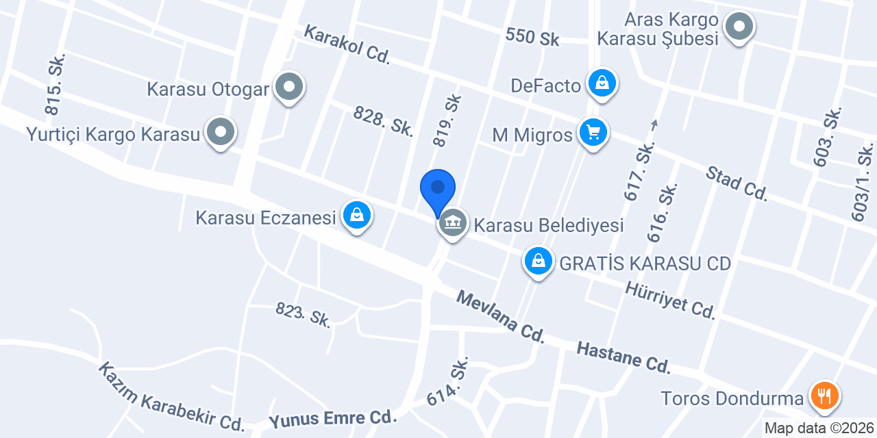 Karasu Sanat Atölyesi konumu